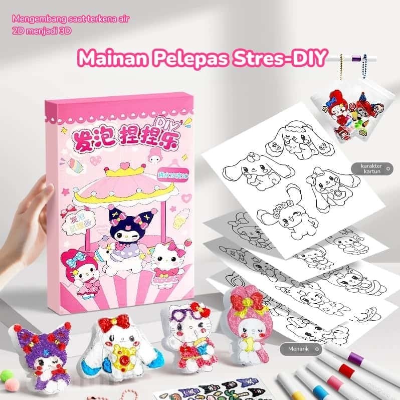 Diy Gantungan Kunci Set/Diy Anak Perempuan/Mainan Diy/Karakter Kartun/Mainan Pelepas Stres/Gantungan