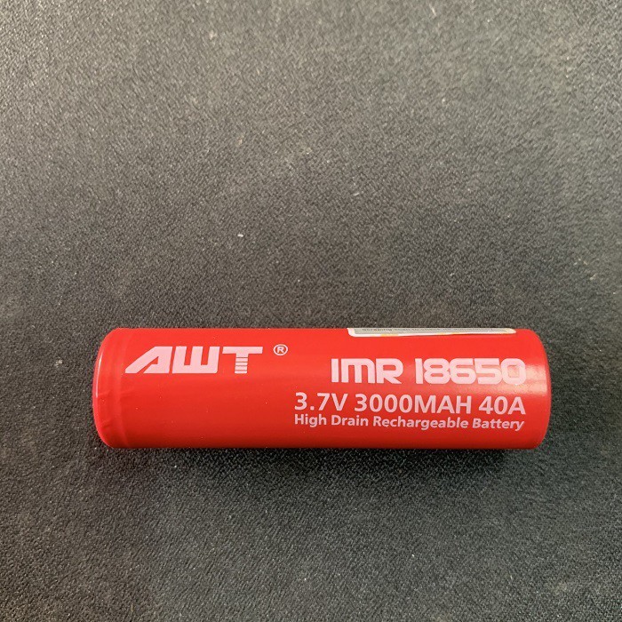 AWT Baterai Cas 3000 Mah 3.7V Merah 18650 Battery Baterai Batrai Cas Rechargeable Battery Vape Warna
