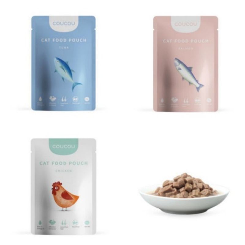 COUCOU POUCH 85G WET FOOD PREMIUM UNTUK KUCING
