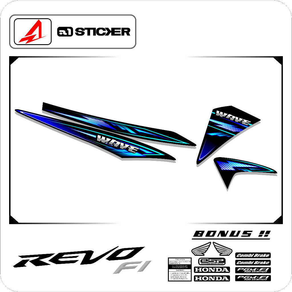 STRIPING REVO FIT SIMPLE FI STIKER REVO FIT STICKER REVO FIT FI STOCK DECAL WAVE 110