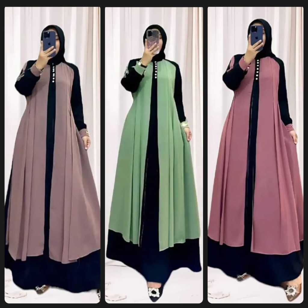 Gamis azahra LD 120  model outer terbaru mewah dan elegan 2025/Terbaru