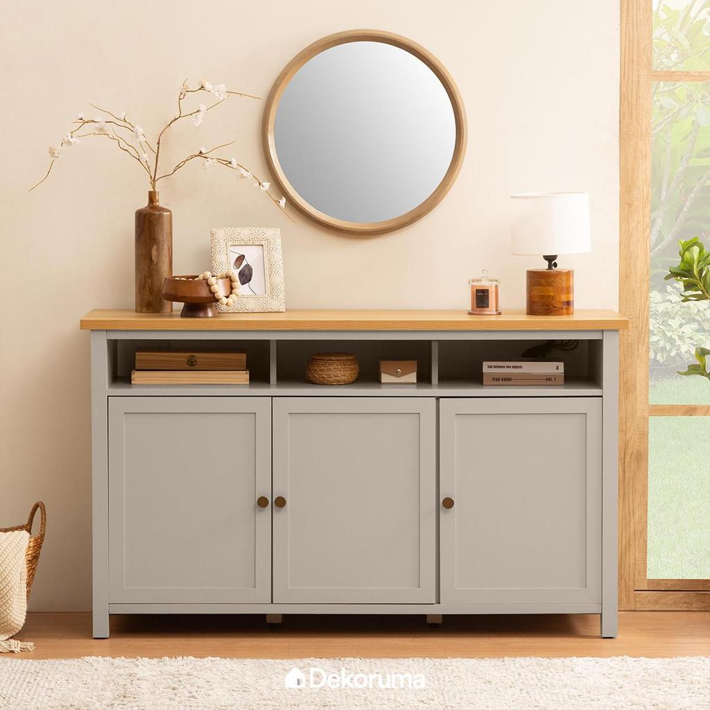 Dekoruma REIJI Credenza / Meja Cabinet / Buffet Cabinet - Abu - Abu