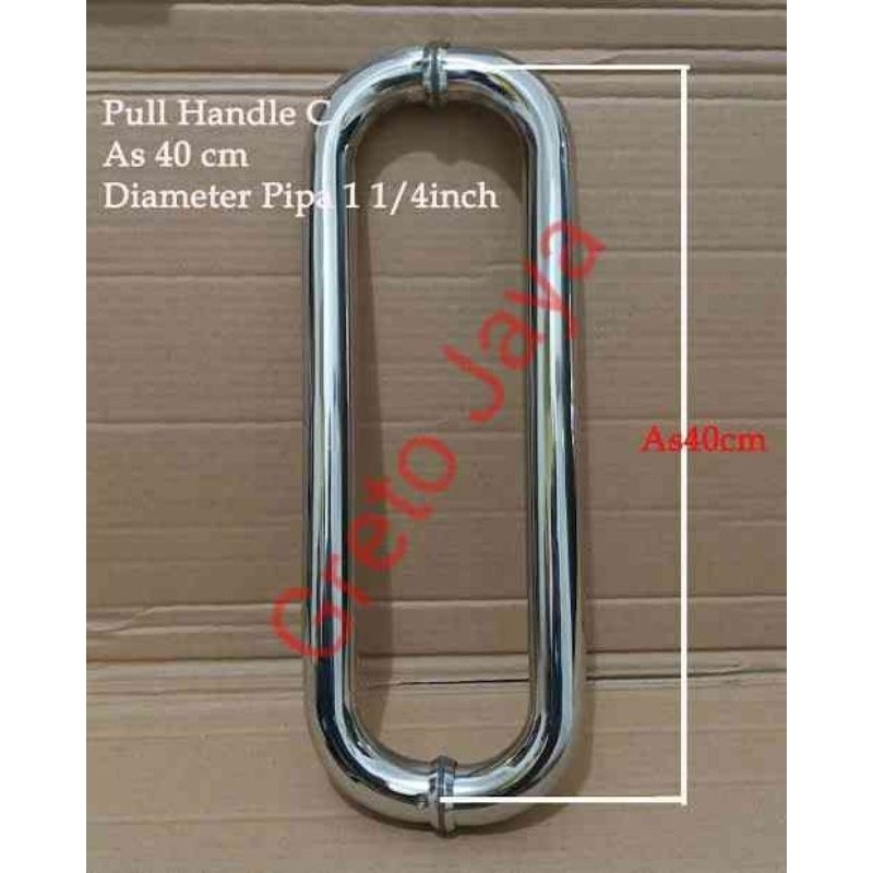 ( 40cm ) Pull Handle C Handel Pegangan Tarikan Pintu Kaca Panjang AS 40 cm Gagang Door Pipa Bulat Bu