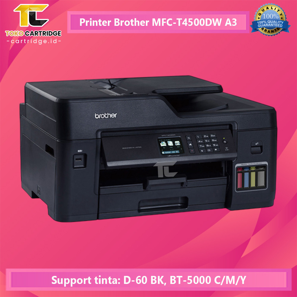 Printer Brother MFC-T4500DW A3 Multifunction Wireless T4500-DW With FAX ADF & Flatbed Bergaransi Res