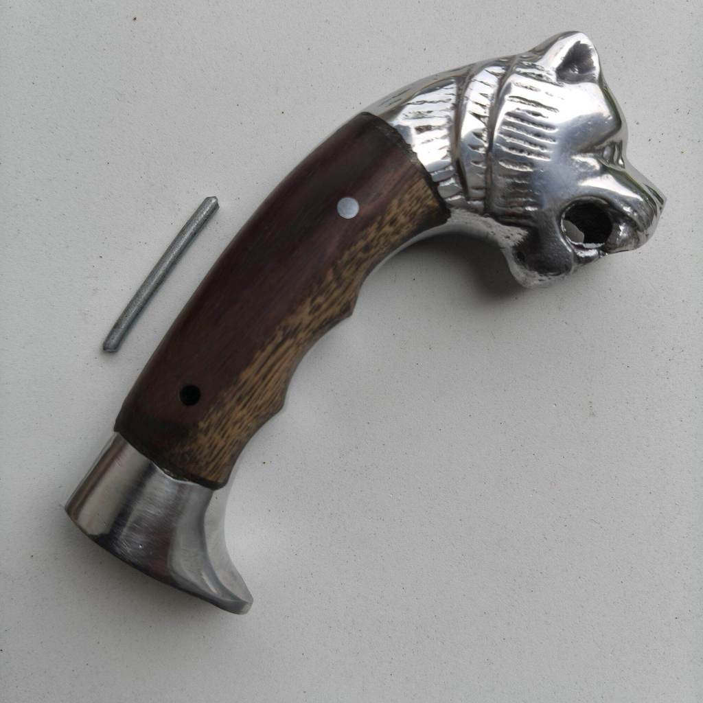 Terlaris Baru murah Aksesoris duralium pegangan gagang golok alumunium motif ukir macan murah akseso