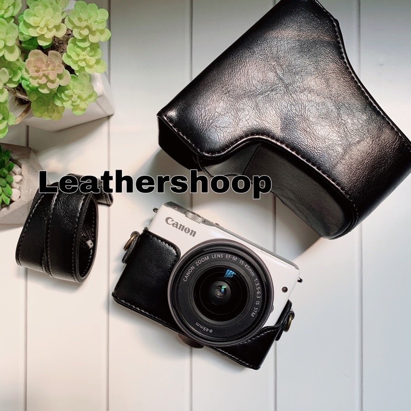 Bisa COD [ Terlaris ] Leather case for Canon EOS M10 M100 M200 Full Cover Kamera Av-20