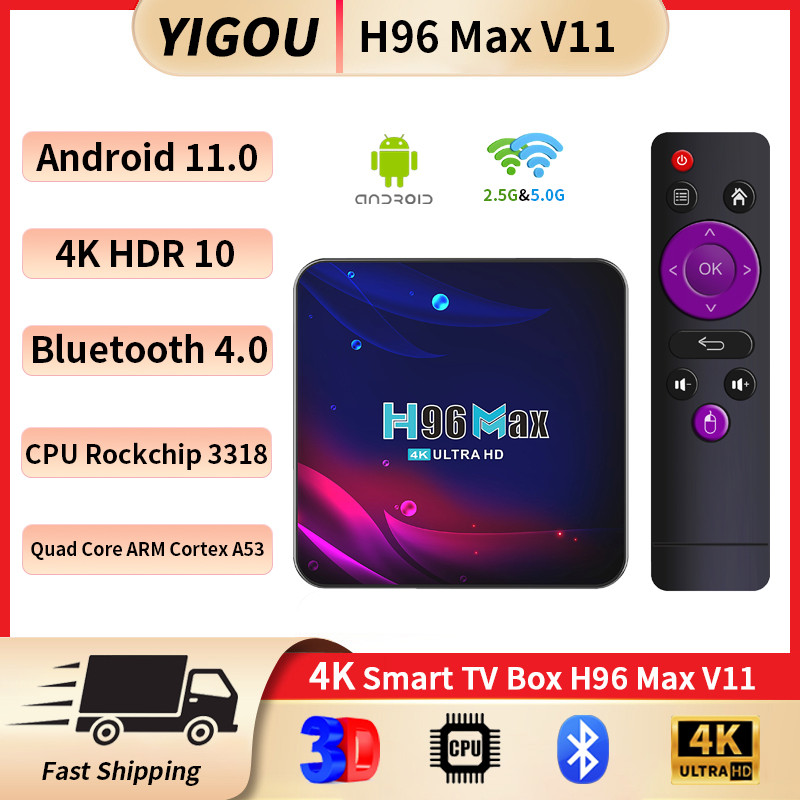 H96MAX V11 TV Box Android 11.0 2.4G&5G Dual WiFi BT4.0 Smart TV Box Google Play Youtube Smart TV Box