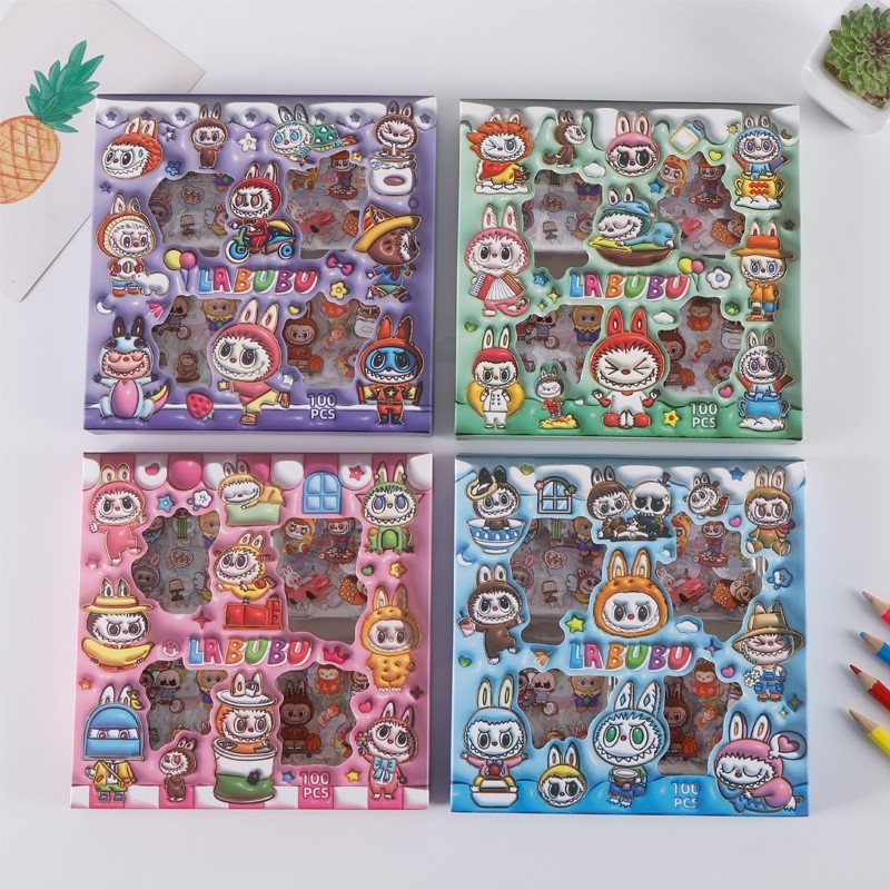 Stiker/100 lembar/kotak/Stiker labu lucu /stiker karakter tahan air / stiker dekoratif kartun