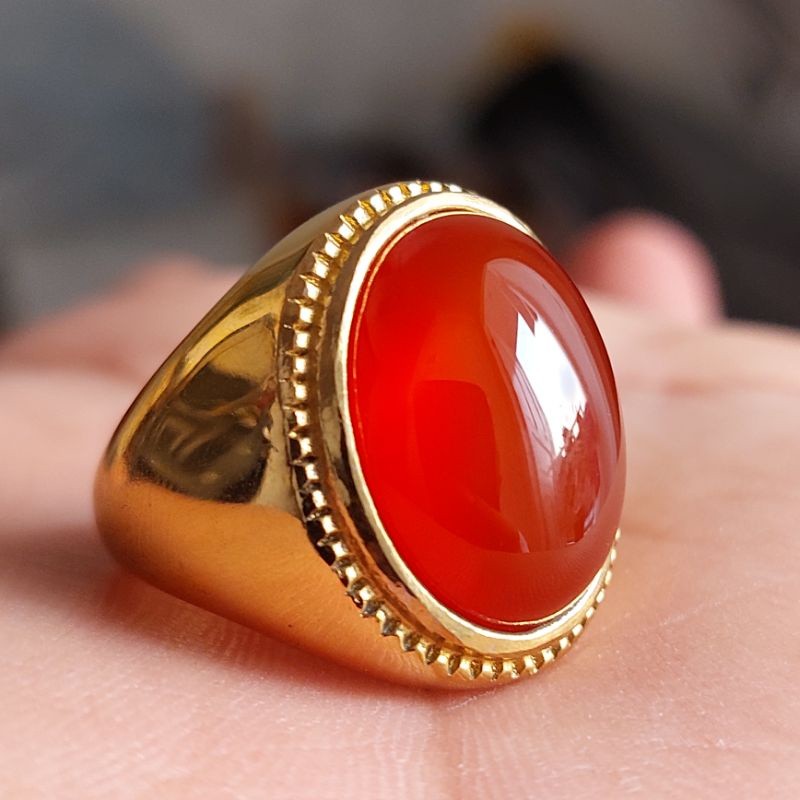 CINCIN BATU AKIK SULAIMAN MADU ASLI NATURAL STONE Titanium Asli