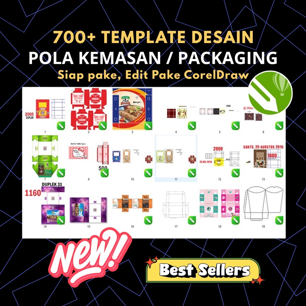 700+ Template Desain Pola Kemasan Produk Format CDR
