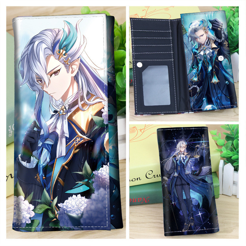 Game Genshin Impact Long PU Purse Neuvillette Wriothesley Furina Cosplay Clut  Alhaitham Xiao Lyney 
