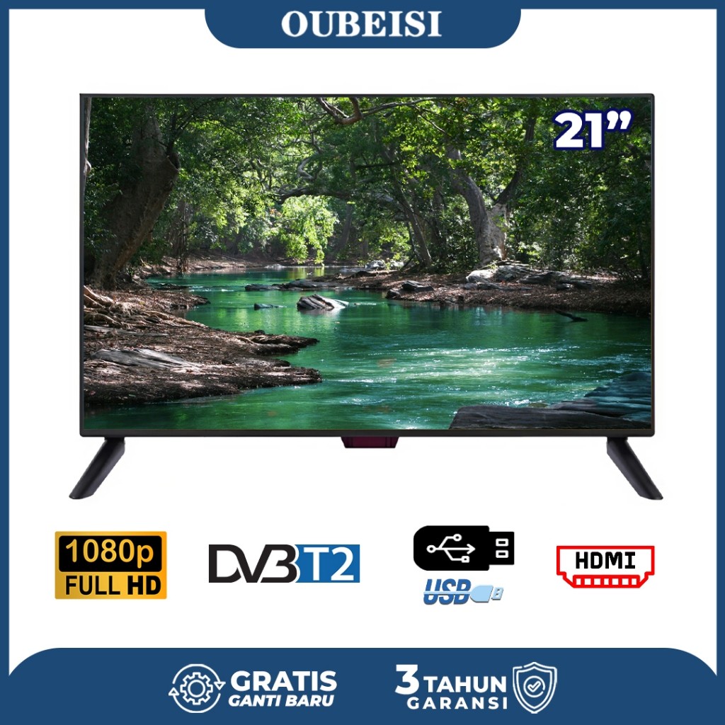 OUBEISI TV LED TV Digital 21/22 Inch Full HD TV LED Televisi Murah Penggantian tiga tahun