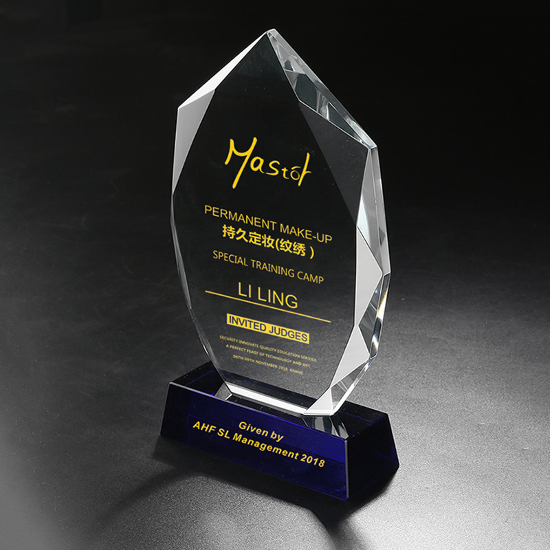 Crystal Trophy Movie and TV Stars Ads Matches Champions Ads Cup Free Custom Engraving of LOGO Text H