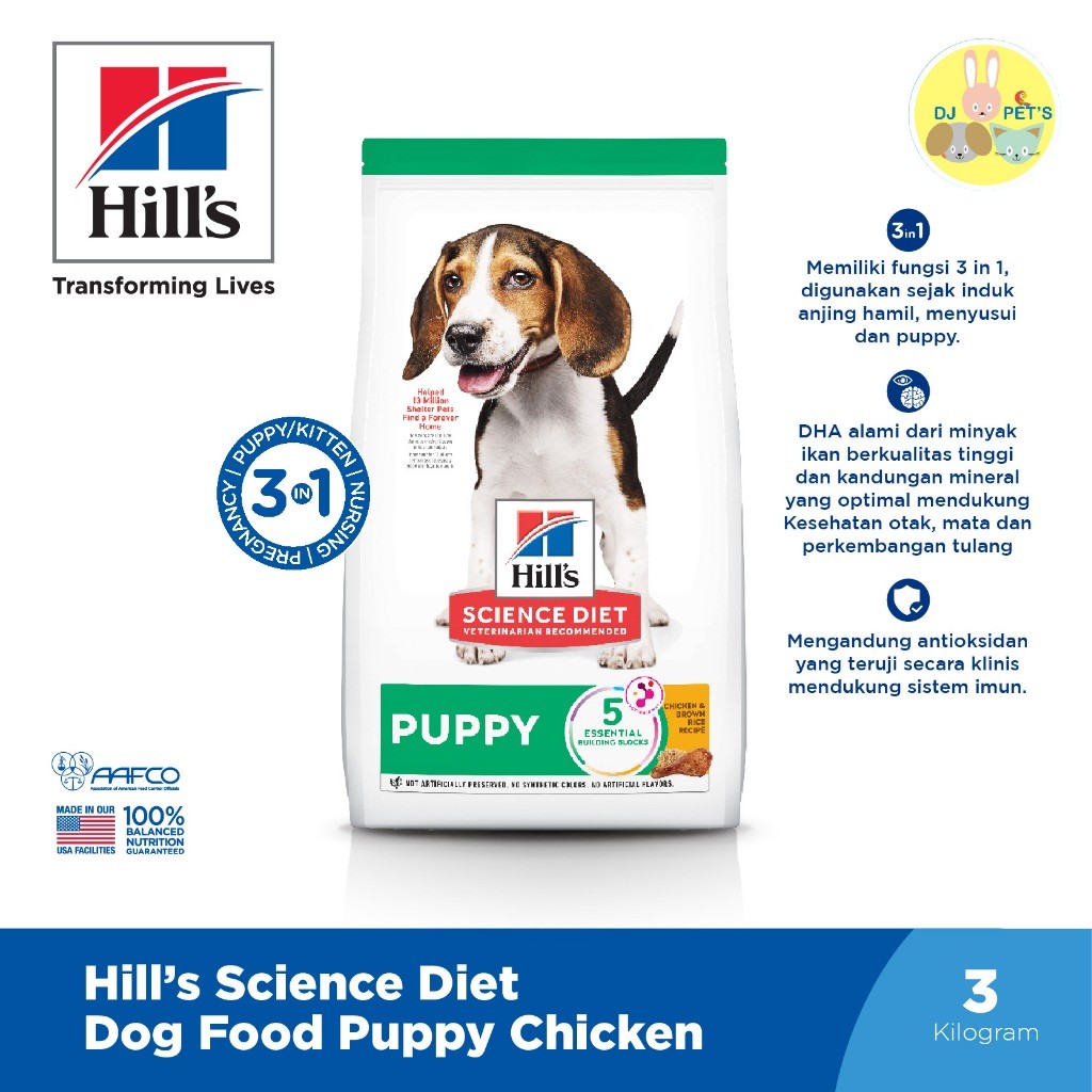 Hill's Science Diet Puppy Chicken 3 kg Makanan anak anjing induk menyusui dan hamil