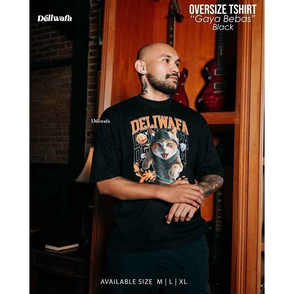 Original Deliwafa - Gaya Bebas | T-Shirt | Kaos Lengan Pendek | Baju Pria Wanita Sleeves