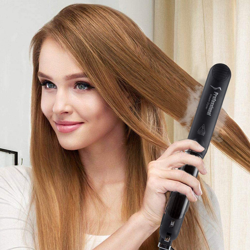 Professional Steam Vapor Hair Straightener Ceramic Tourmaline Coated Plate Flat Iron Best Product St