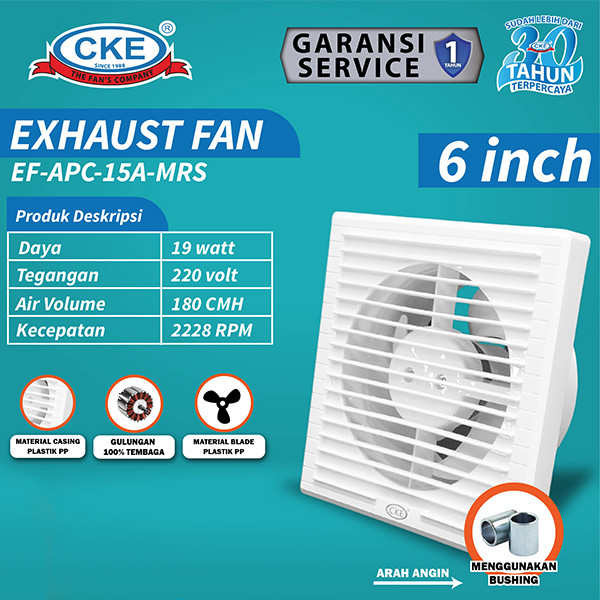 Exhaust Fan Mini Penghisap Udara 6 Inch Kipas Hexos Dinding Tembok