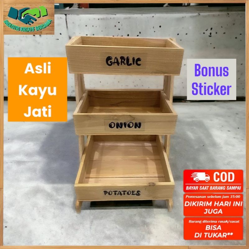 Rak Tempat Bawang / Rak Bumbu / Rak Telur 3 Susun