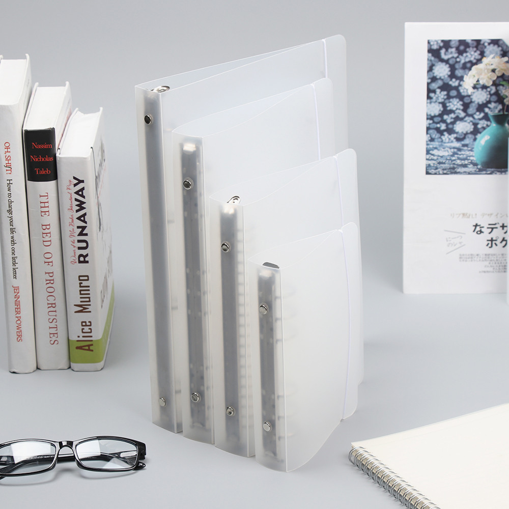 1PC Matte Transparent A4/B5/A5/A6/A7 Loose-Leaf Notebook Case Ring Binder Notebook Shell File Cover 