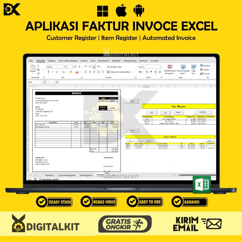 [T0043] Aplikasi Faktur Invoice Excel