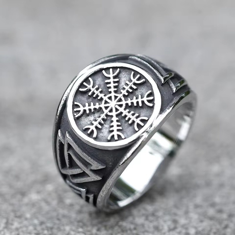 Cincin Pria Baru dari Baja Tahan Karat 316L, Cincin Viking Odin Trinity Celtic Knot, Perhiasan Jimat