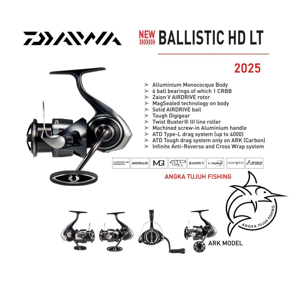 Spinning Reel Pancing Daiwa Ballistic HD LT ARK Tahun 2025