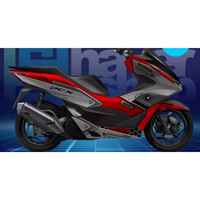 STICKER DECAL VARIASI HONDA PCX 160 NEW FULL BODY STRIPING VARIASI DECAL PCX 160