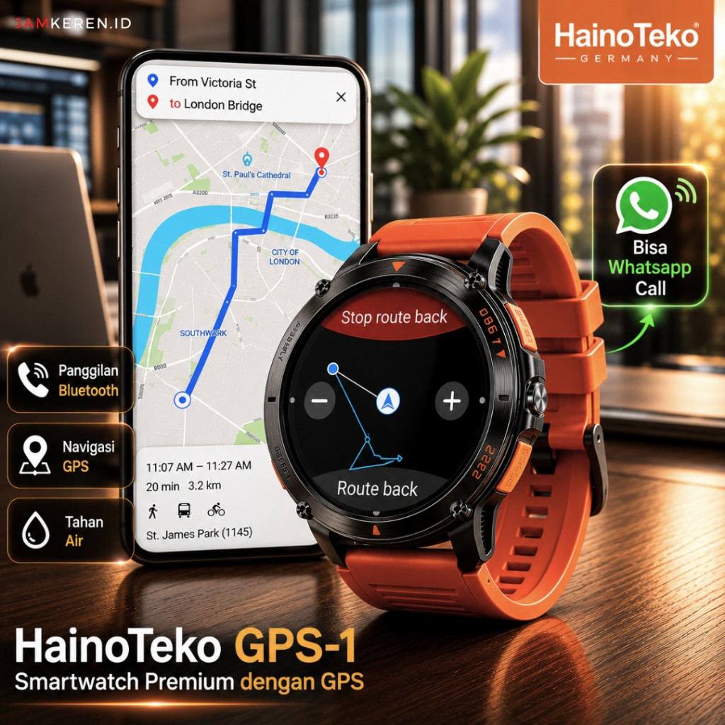 Jam Tangan Pria | Jam Tangan - Smartwatch GPS-1 AMOLED Anti Air Original HainoTeko