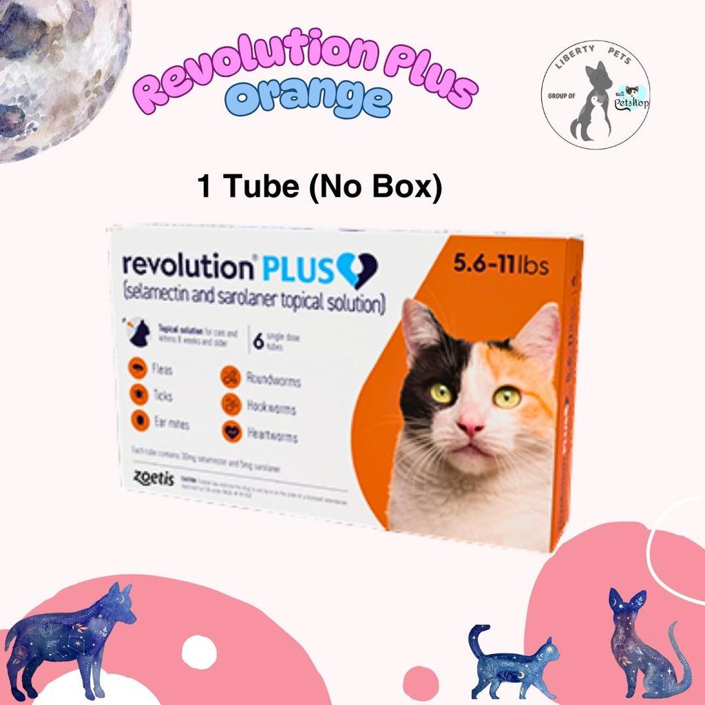 Revolution Plus Orange Obat Cacing & Obat Kutu Kucing Berat Badan 2.6kg s/d 5kg