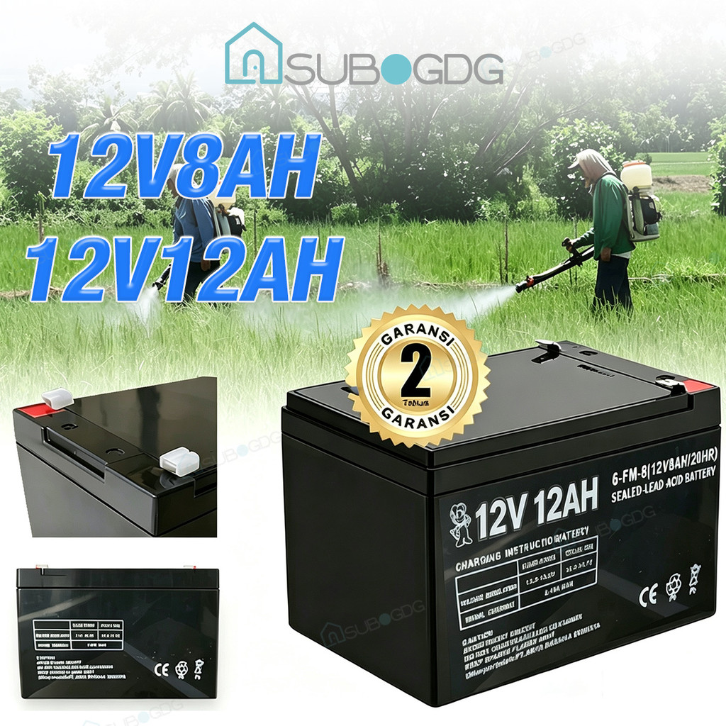 SUBOGDG ASLI Aki Tangki Semprot 12V 8AH Kemasan tebal Aki Semprotan Pertanian/Aki UPS/Aki Sprayer Ak