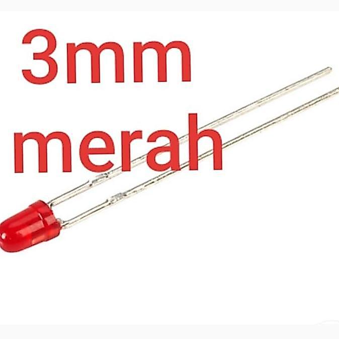 LINEAR 3MM MERAH LAMPU LED DIFFUSED LED MERAH NYALA MERAH 3 MM RED 3MM