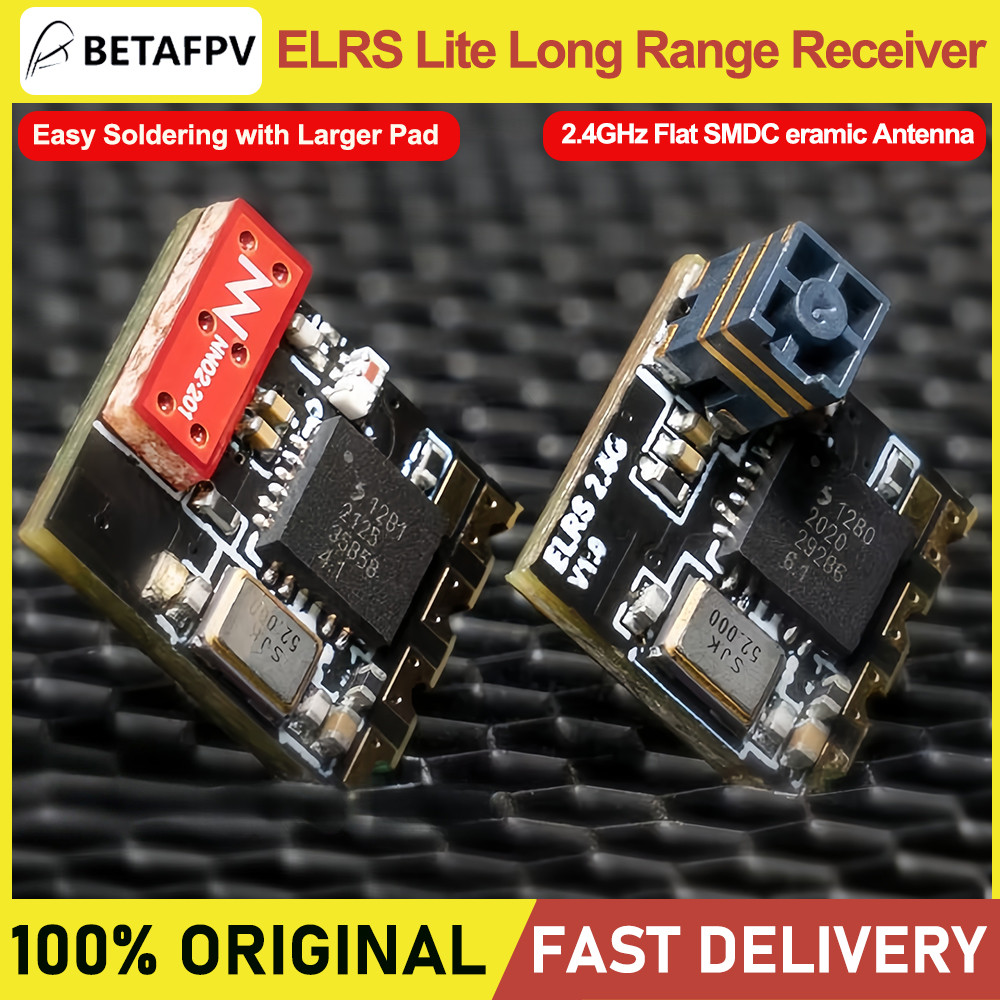 BETAFPV ELRS Lite Long Range Receiver 2.4GHz Flat antenna V1.2 Long stance With Tower Antenna 10x10x