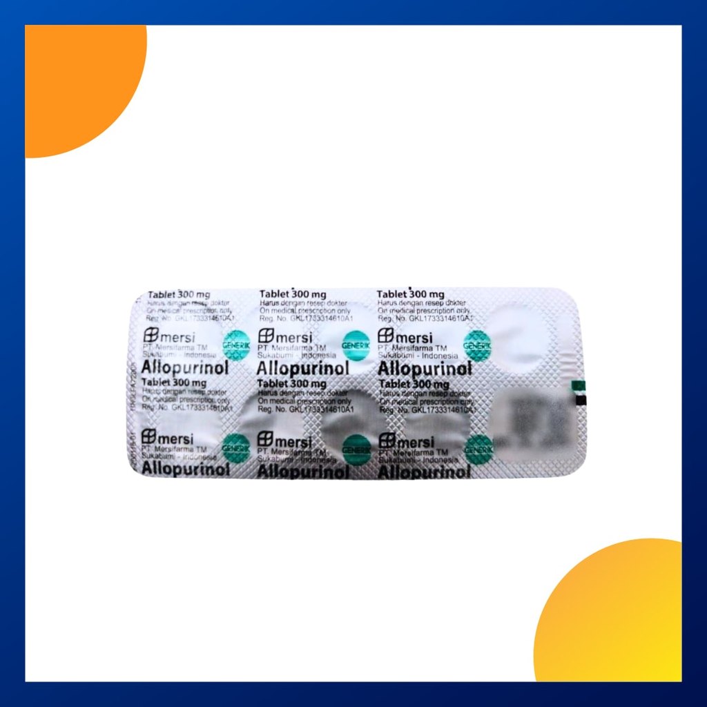 ALLOPURINOL GENERIK MERSI 300 MG 1 BLISTER @ 10 TABLET