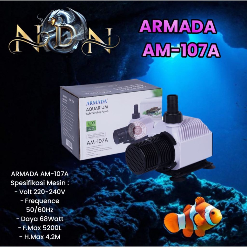 POMPA CELUP AIR ARMADA AM 107A TDI 107 MESIN KOLAM IKAN