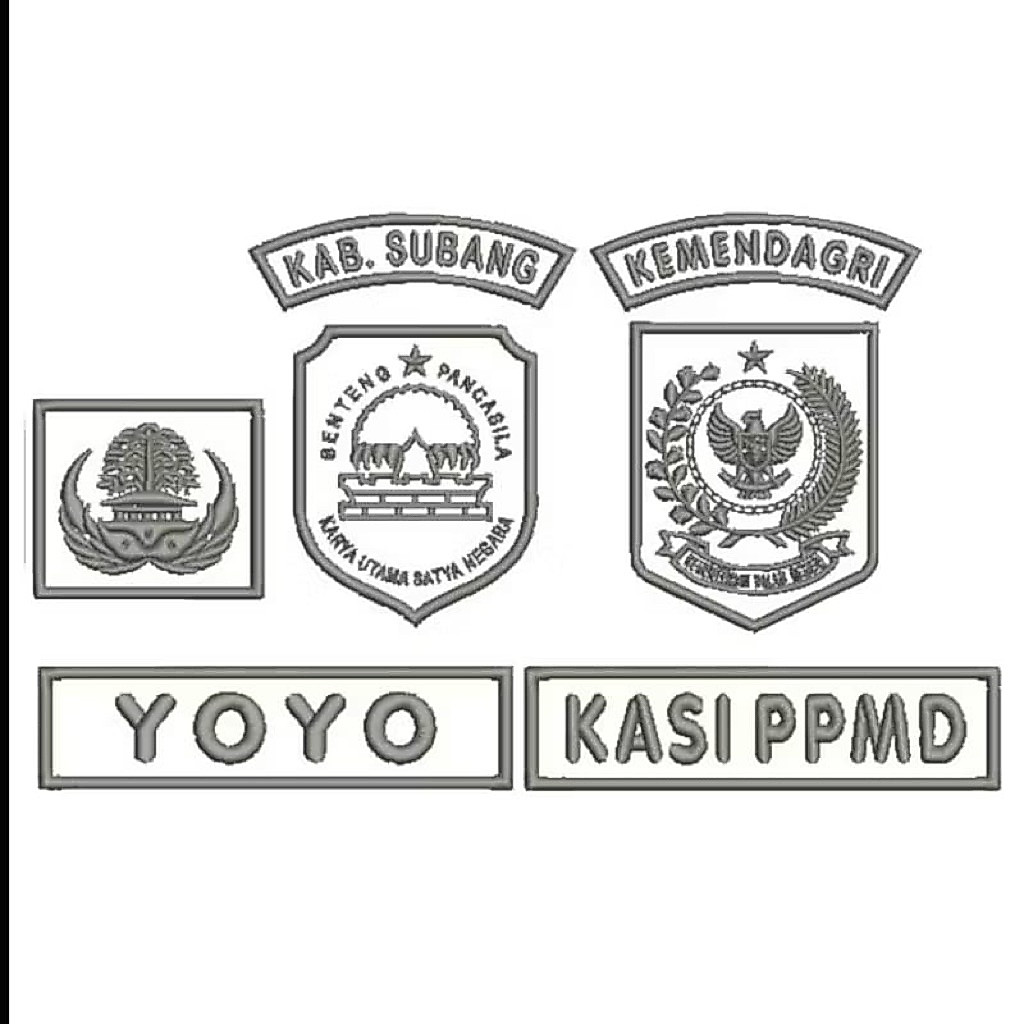 custom logo pdh timbul 1 warna logo bordir pns timbul