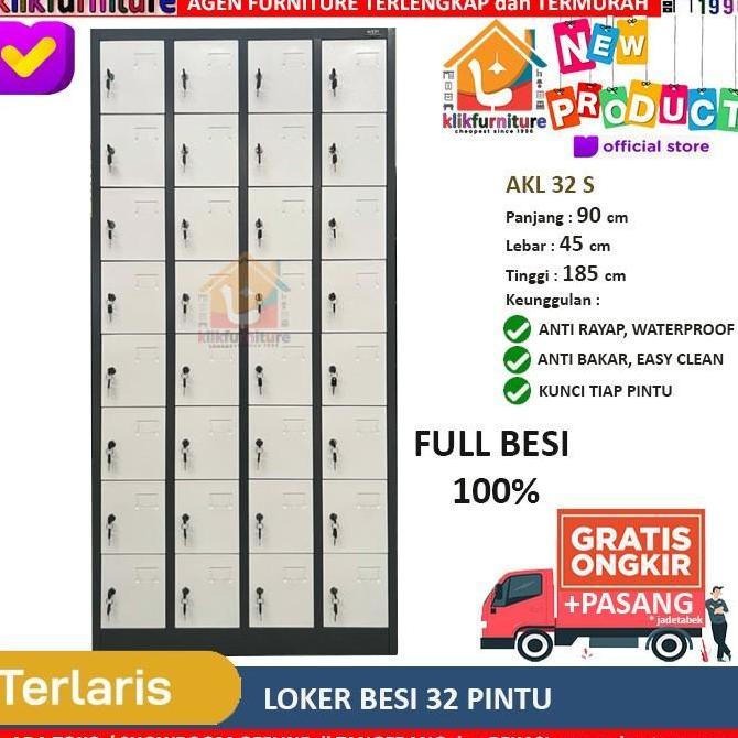 Goodseller- Loker Besi 32 Pintu Lemari Locker Full Besi AKL 32 S