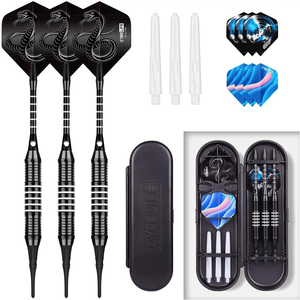 CyeeLife 18g Soft Tipped Darts Professional Indoor Plastic Tip Darts Set For Electronic Dartboard Ga