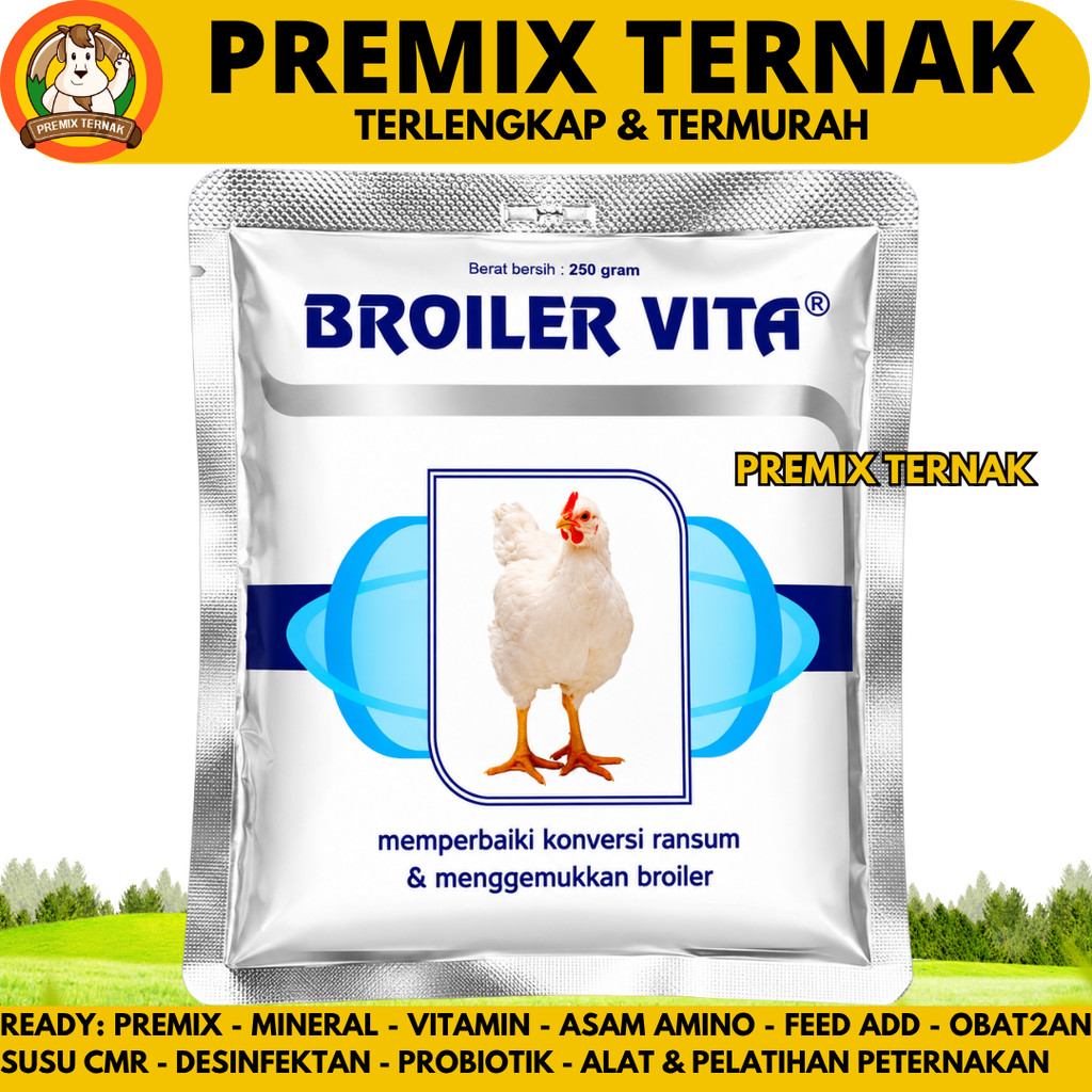 BROILER VITA 250 GRAM - Vitamin Ayam Broiler Pedaging - Vitamin Penggemuk & Mempercepat Pertumbuhan 
