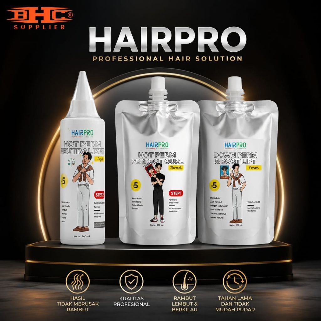 Hairpro Hot Perm Perfect Curl Down Perm Root Lift Neutralizer Cream Normal 200ml Obat Leriting Rambu