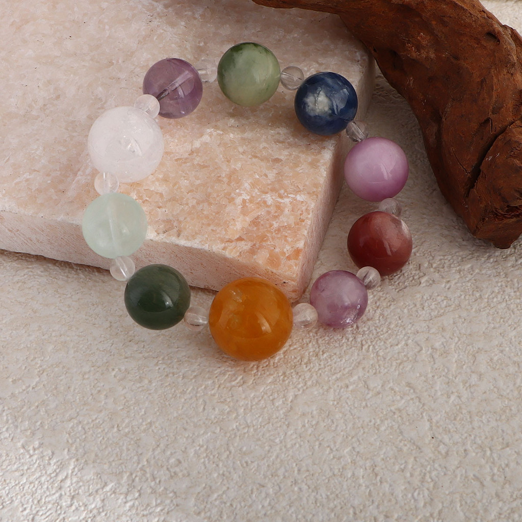 Gelang Kristal Duobao Huangta Kristal Biru Kristal Moonstone Ungu Lithium Mika Cincin Ganda Gelang M