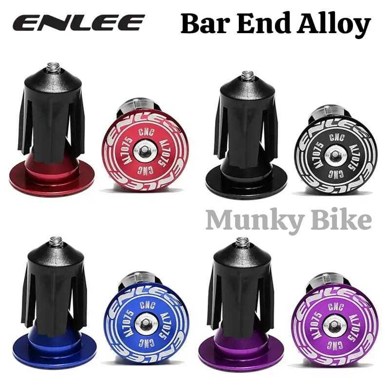 Foto Enlee Tutup Penutup Handgrip Handlebar Stang Bar End Plug dengan Screw Lock Alloy