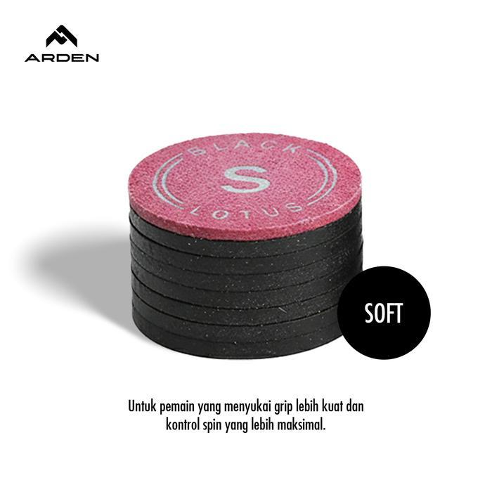 Cue Tip ARDEN Black Lotus - Tip Biliar 8 lapis 14mm | Cocok untuk Shaft Maple - Soft