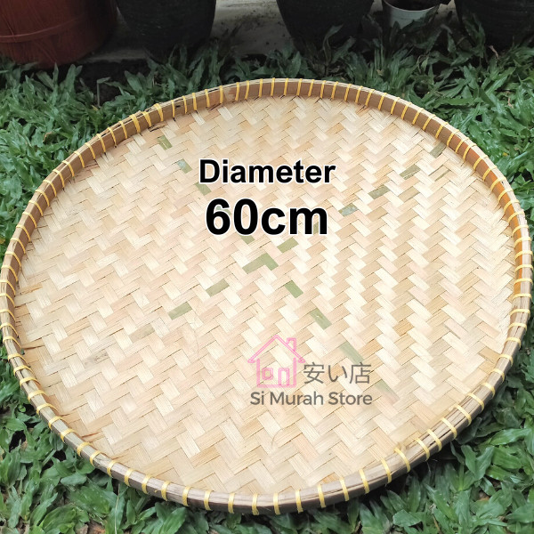Terbaru Tampah Bambu Anyaman Besar 60cm Murah / Nampah Nyiru Cecempeh Nyiru Tempeh Bambu Besar