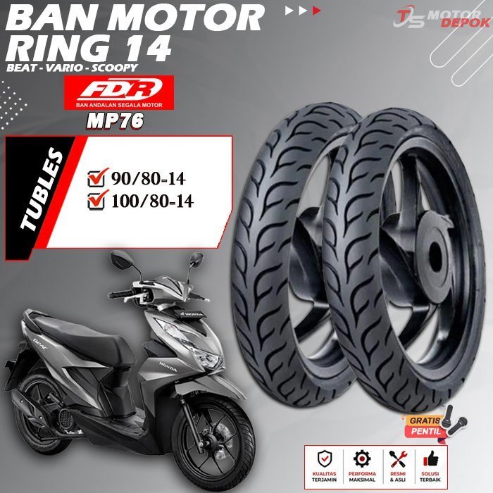 BAN MOTOR RING 14 TUBLES FDR MP76 BAN MOTOR TUBLESS BEAT VARIO SCOOPY RING 14 TUBELESS