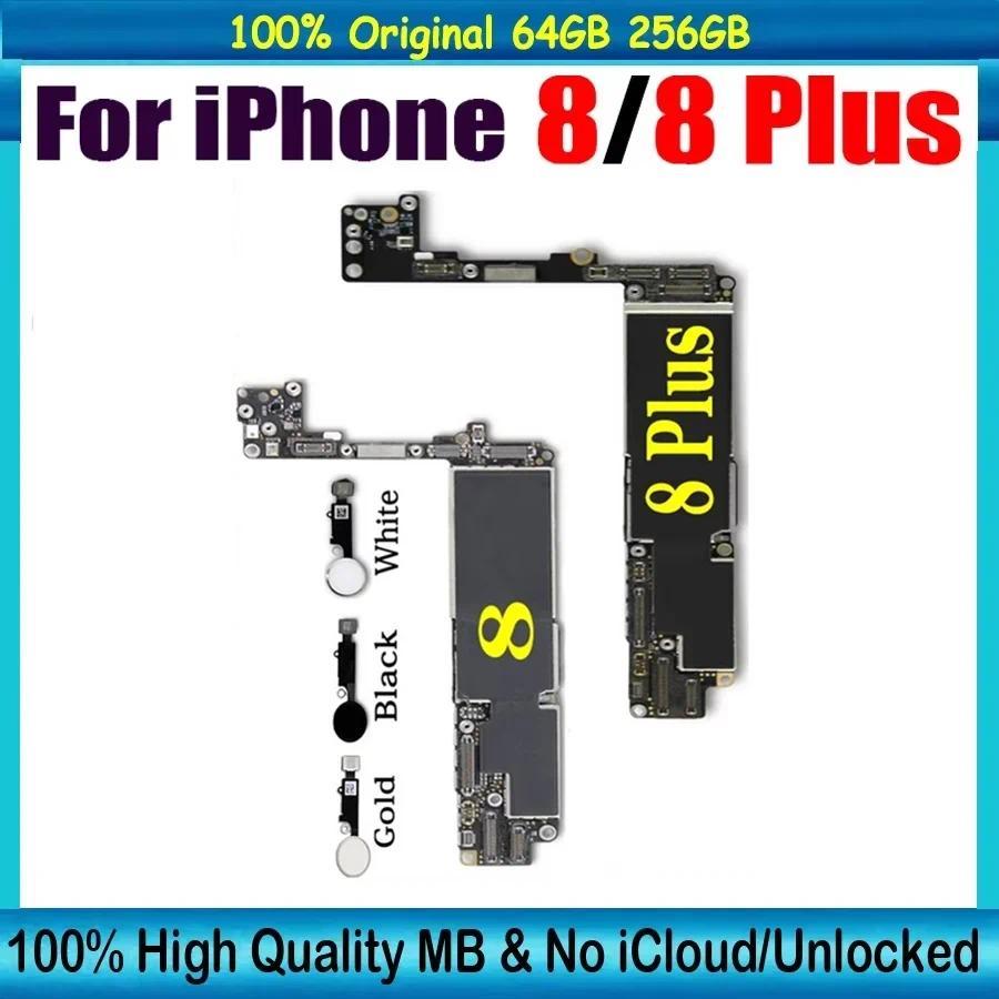 For iPhone 8 & 8 Plus Motherboard With Touch ID Clean ICloud Unlocked For iPhone 8 Plus 64GB 256GB 2