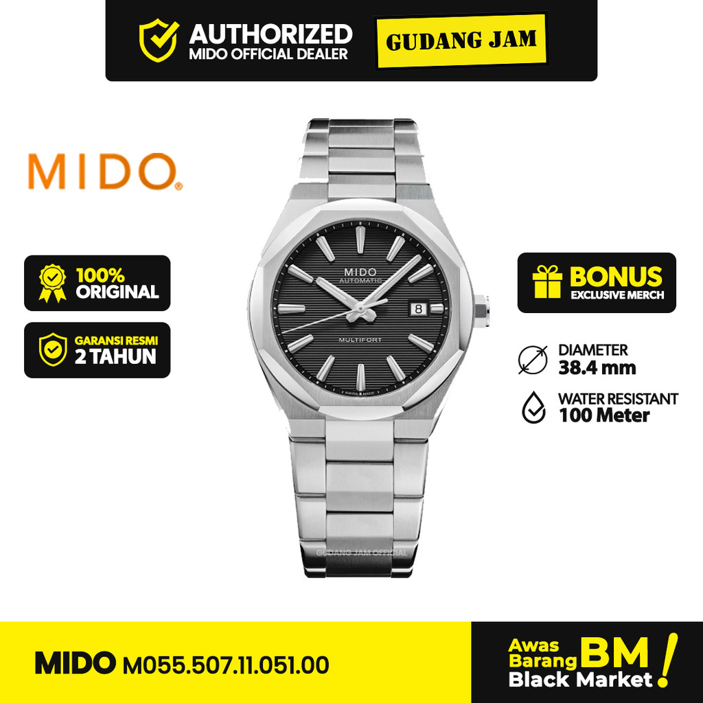 Jam Tangan Pria Mido M055.507.11.051.00 Multifort 8 One Crown Automatic