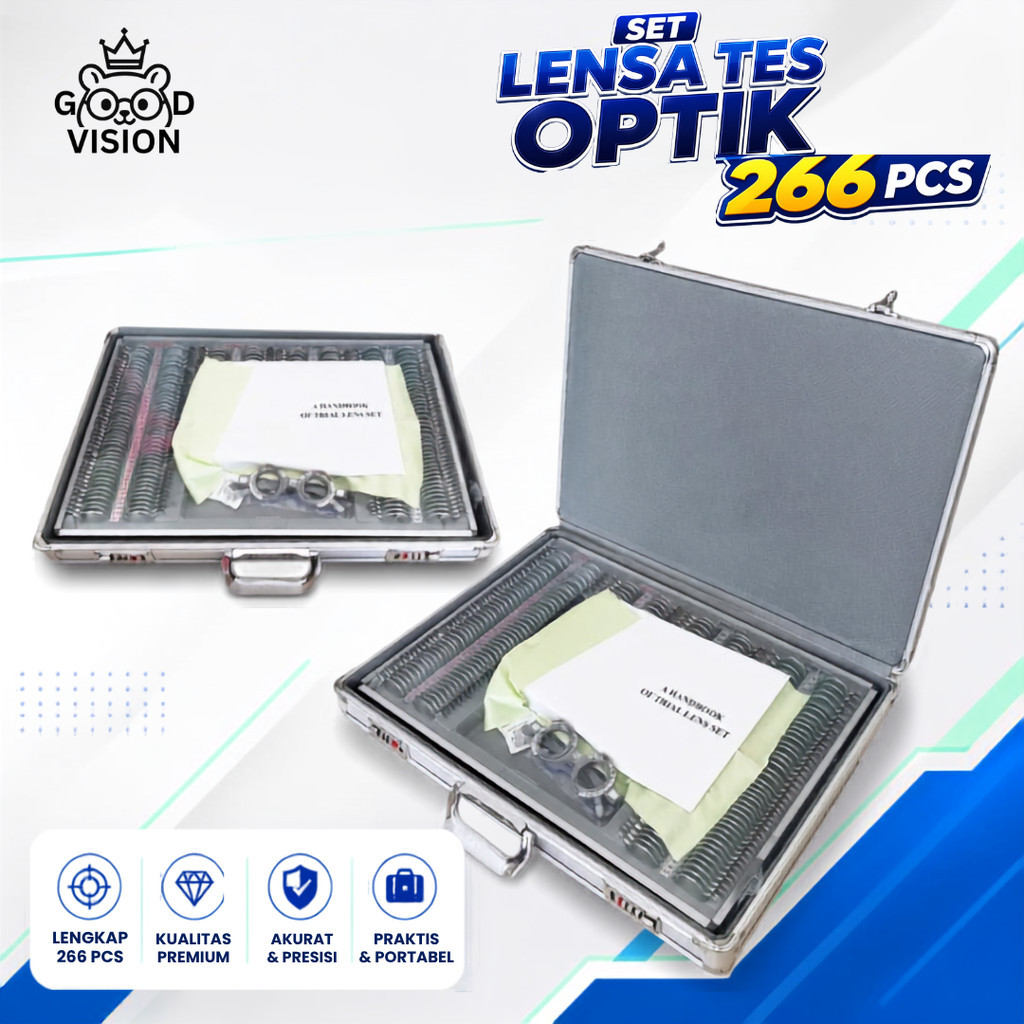 Set Lensa Tes Optik Trial Lens Set 266 PCS Lengkap Alat Pemeriksaan Mata Kacamata Optik