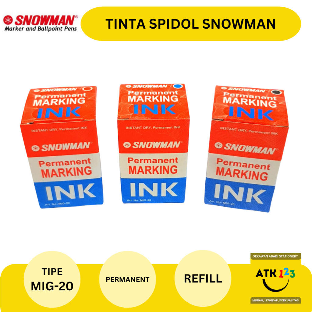 SNOWMAN Refill Spidol Tinta Spidol Permanant Marking Merk Snowman