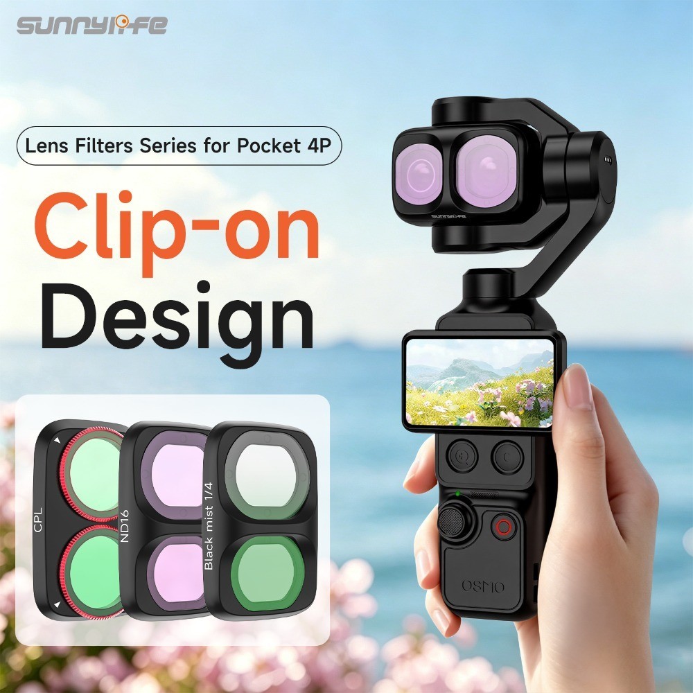 Untuk DJI Osmo Pocket 4P Filter HD Tahan Gores, CPL yang Dapat Disesuaikan, Hitam, Soft MCUV Anti Ca