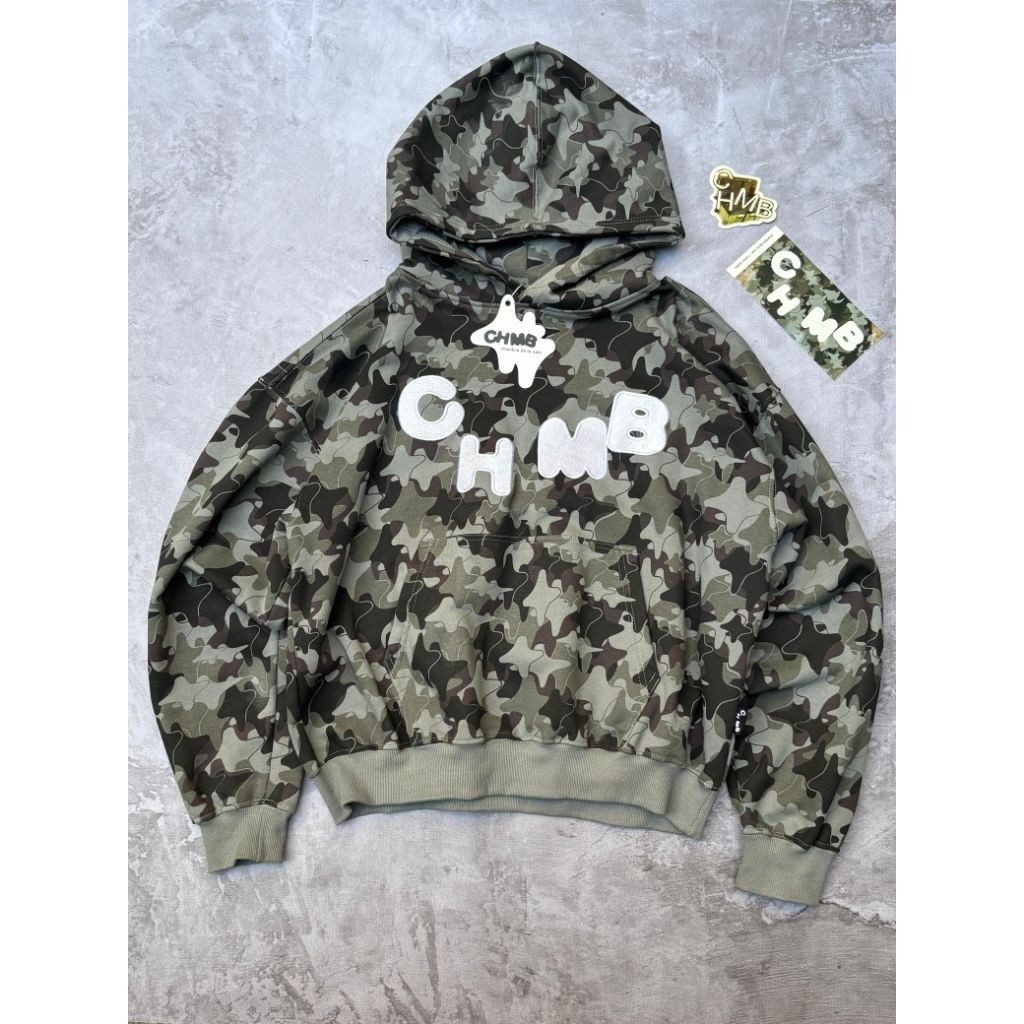 CHAMBRE CHMB CAMO FLEX GREY Abu Boxy Hoodie SIZE L SECOND ORIGINAL